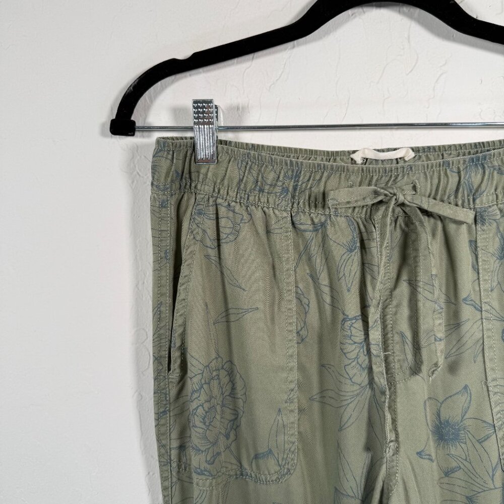 C & C California Army Green Floral Print Elastic Cuffs Jogger Pants Size S - Picture 3 of 12